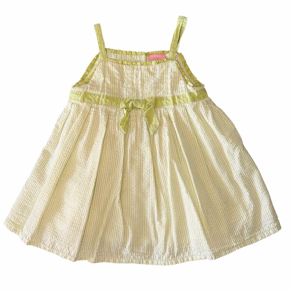 Izod Light Green Striped Dress